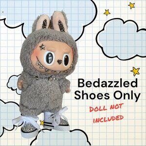 NWOB White Bedazzled Rhinestone Sneakers for your Labubu